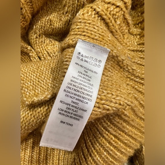 Cupcakes & Cashmere Mustard Tan Long Cable Cardigan with Bobbles & Pockets Large - Picture 5 of 7